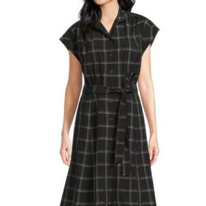 Calvin Klein Black and White Buttoned Maxi Dress with pockets